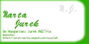 marta jurek business card